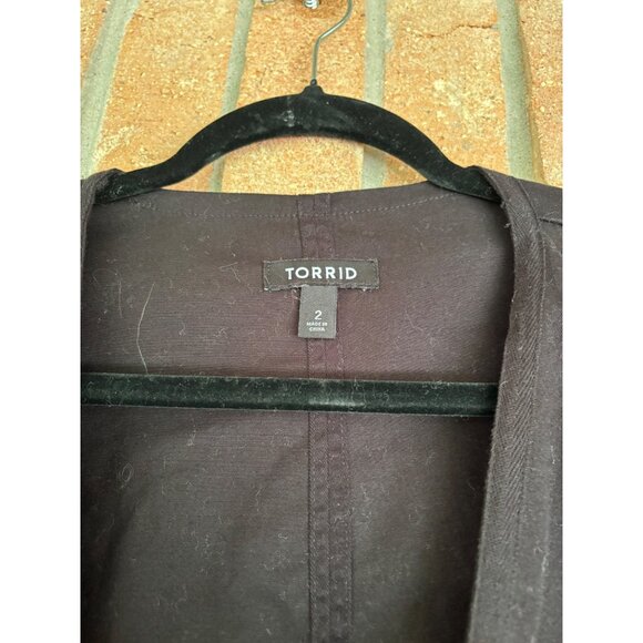 Torrid Black Double-Breasted Military Style Cropped Jacket Size 2 Womens Cotton - Picture 5 of 12